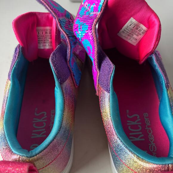 SKECHERS Flip Kicks Twi-Lites 2.0 Sparkle Vibes Girls Sneakers Shoes Size 3 Pink - Picture 11 of 15